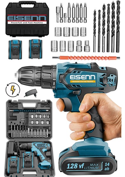Tekno Trust Germany Tecnology W-Tech 58 V 8 Ah Darbeli Çift Bakır Sargı Akülü Vidalama Matkap Yardmcı Set