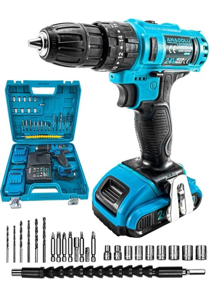 Tekno Trust ANS1045-M 24W 5AH Çift Li-Ion Bataryalı Darbeli 27 Parçalı Matkap fiyatları