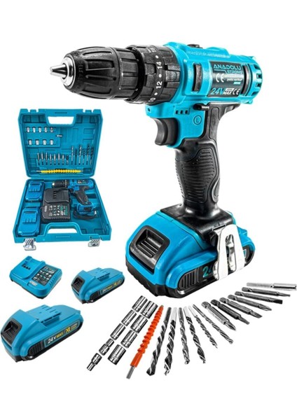 Tekno Trust ANS1045-M 24W 5AH Çift Li-Ion Bataryalı Darbeli 27 Parçalı Matkap modelleri