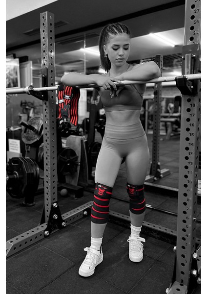 Dex Supports Lasting Energy Fitness Dirseklik +Bilek Bandajı (Wrist Wraps) + Diz Bandajı Knee Wraps+Straps 4'lü Paket