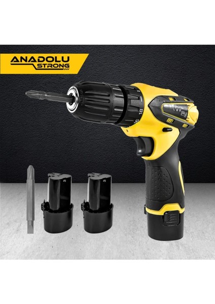 Tekno Trust Anadolustrong ANS1038-SET 12V Çift Akülü Şarjlı Matkap