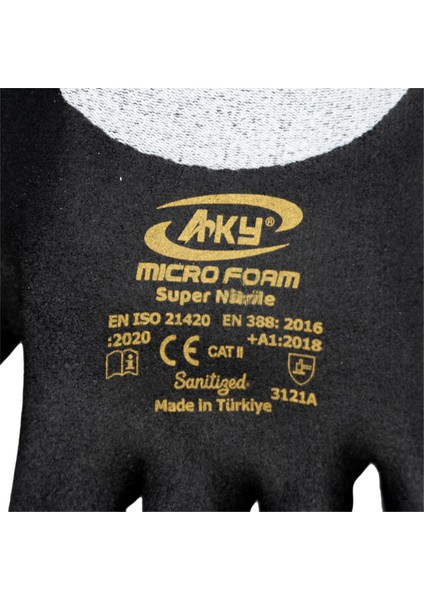 506087 Microfoam Süper Nitril Köpük Eldiven 3/4 Kaplı No:10/xl