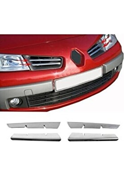 Ebal Oto Renault Megane 2 Krom Ön Panjur 4 Prç. P.çelik 2006-2010 Arası