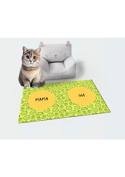 Getcarpet Yıkanabilir Kaymaz Evcil Hayvan Matı Mama ve Su Padi Kedi ve Köpek Matı/paspası