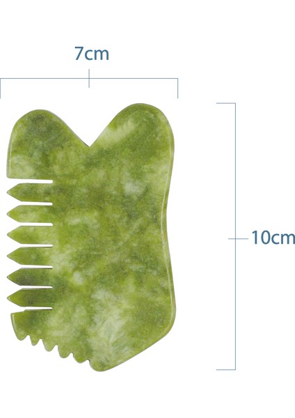 Çok Amaçlı Yeşim Masaj Taşı Gua Sha 3 Farklı Masaj Aleti Ve Tarak Stone Sertifikalı