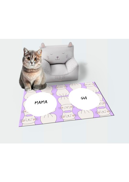 Getcarpet Yıkanabilir Kaymaz Evcil Hayvan Matı Mama ve Su Padi Kedi ve Köpek Matı/paspası