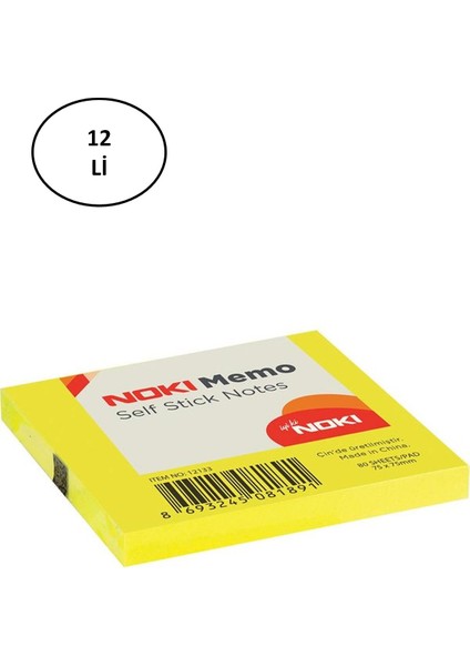 Noki Memo Stick 75X75 Limon Sarı