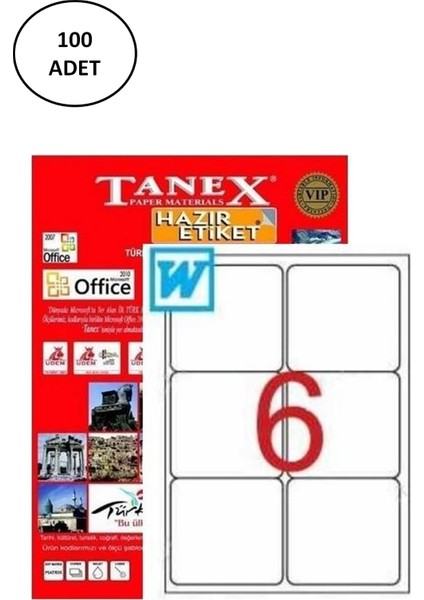 Tanex TW-2006 Laser Etiket 99,1X93,1 mm 100 Adet