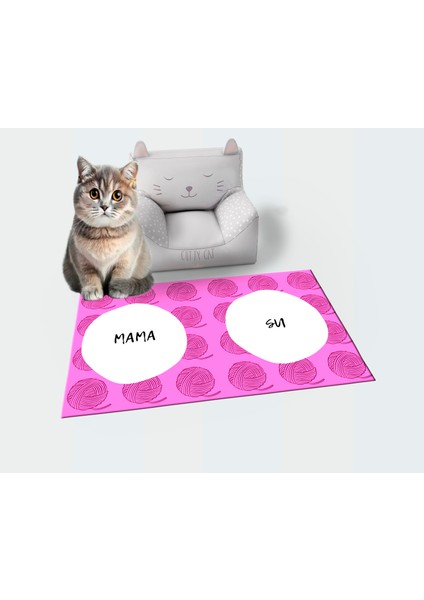 Getcarpet Yıkanabilir Kaymaz Evcil Hayvan Matı Mama ve Su Padi Kedi ve Köpek Matı/paspası