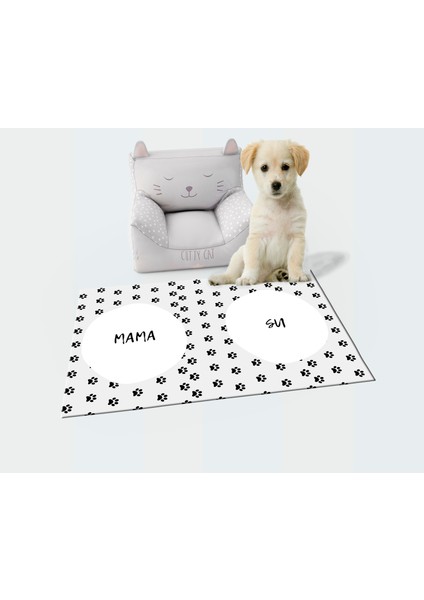 Getcarpet Yıkanabilir Kaymaz Evcil Hayvan Matı Mama ve Su Padi Kedi ve Köpek Matı/paspası