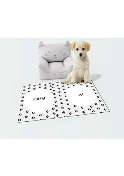 Getcarpet Yıkanabilir Kaymaz Evcil Hayvan Matı Mama ve Su Padi Kedi ve Köpek Matı/paspası