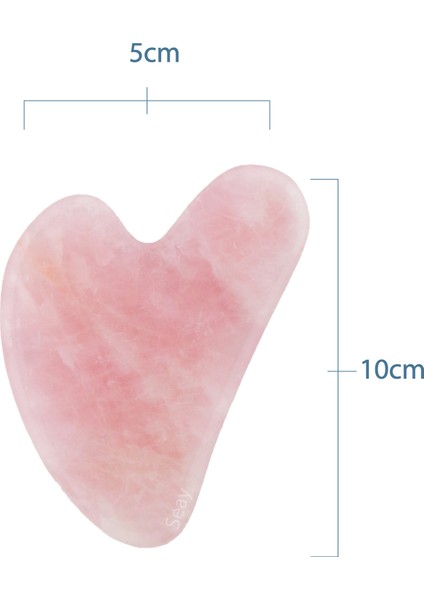 Pembe Kuvars Taşı Gua Sha Yüz Bakımı Kalp Guasha 1. Kalite Sertifikalı