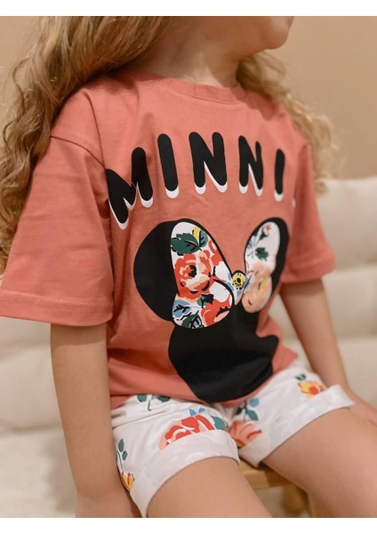 Yigit Butik Minnie Baskılı Şortlu Kız Çocuk Takım