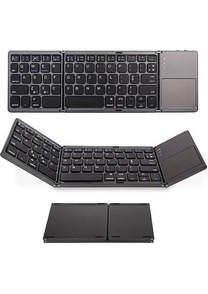 Mini Katlanır Klavye Bluetooth Touch Pad Katlanabilir Kablosuz