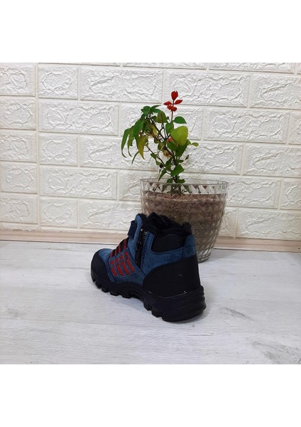 542 Mavi-Kırmızı Kürklü Fermuarlı Cırtlı Erkek Çocuk Bot fırsatları
