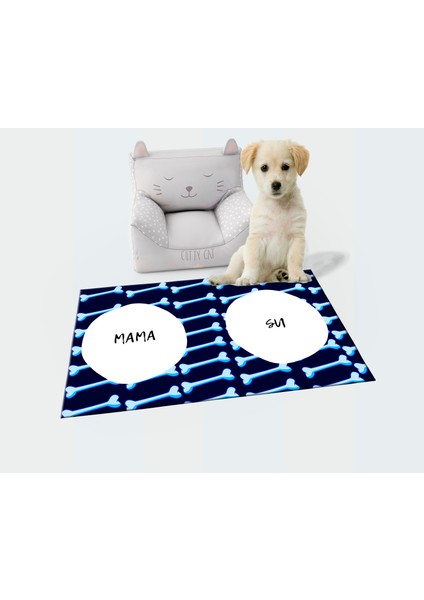 Getcarpet Yıkanabilir Kaymaz Evcil Hayvan Matı Mama ve Su Padi Kedi ve Köpek Matı/paspası