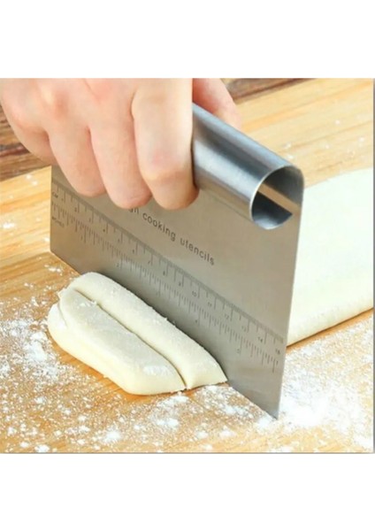 Paslanmaz Lüks Çelik Hamur Kesme Aparatı Çelik Kesici Kazıyıcı Pasta ve Kek Şekillendiren Spatula fırsatları