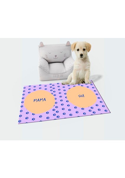 Getcarpet Yıkanabilir Kaymaz Evcil Hayvan Matı Mama ve Su Padi Kedi ve Köpek Matı/paspası