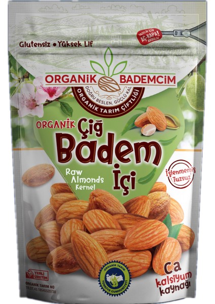 Organik Bademcim Yerli Çiğ Organik Badem Duble Boy 250 gr Organik Sertifikalı