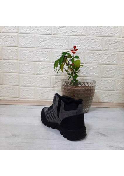 542 Füme Kürklü Fermuarlı Cırtlı Erkek Çocuk Bot fırsatları
