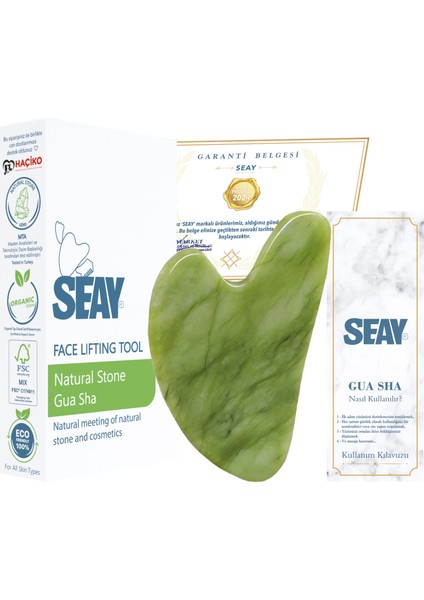 Yeşim Kalp Guasha Yüz Masaj Aleti Face Roller Premium Face Gua Sha