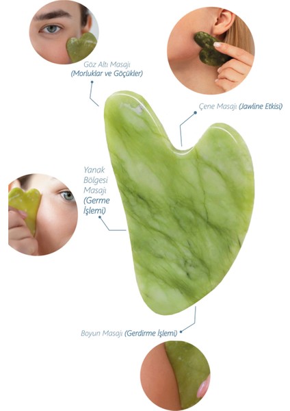 Yeşim Kalp Guasha Yüz Masaj Aleti Face Roller Premium Face Gua Sha fırsatları
