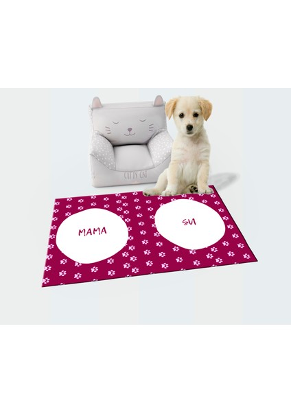 Getcarpet Yıkanabilir Kaymaz Evcil Hayvan Matı Mama ve Su Padi Kedi ve Köpek Matı/paspası