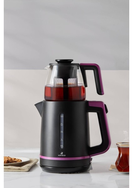 Maxi Tea Xl 2in1 Cam Demlikli Çay Makinesi ve Kettle Roseberry