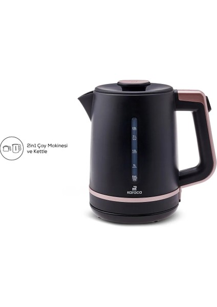 Maxi Tea Xl 2in1 Cam Demlikli Çay Makinesi ve Kettle Roseberry