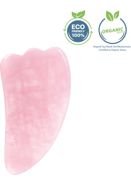 Pembe Kuvars Melek Kanadı Gua Sha Masaj Aleti Doğal Taş Sertifikalı
