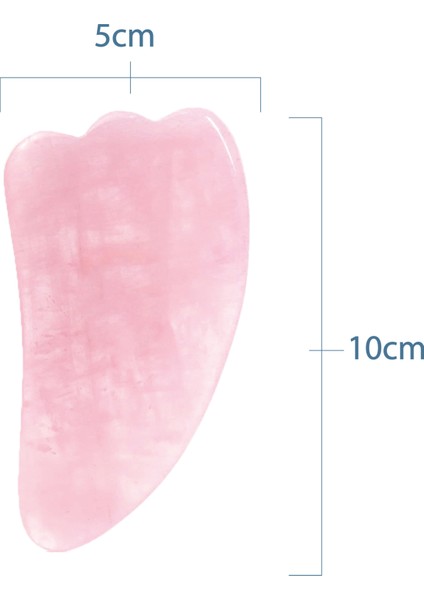 Pembe Kuvars Melek Kanadı Gua Sha Masaj Aleti Doğal Taş Sertifikalı