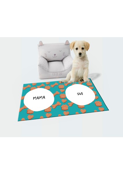 Getcarpet Yıkanabilir Kaymaz Evcil Hayvan Matı Mama ve Su Padi Kedi ve Köpek Matı/paspası