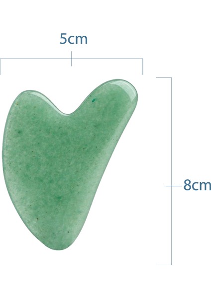 Aventurin Taşı Kalp Gua Sha Yüz Masaj Aleti Doğal Taş Sertifikalı