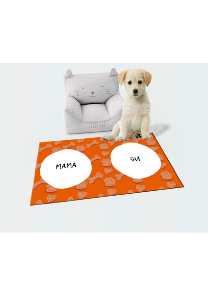 Getcarpet Yıkanabilir Kaymaz Evcil Hayvan Matı Mama ve Su Padi Kedi ve Köpek Matı/paspası