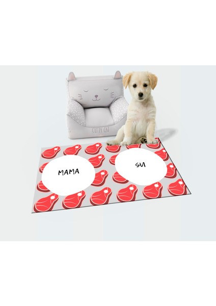 Getcarpet Yıkanabilir Kaymaz Evcil Hayvan Matı Mama ve Su Padi Kedi ve Köpek Matı/paspası