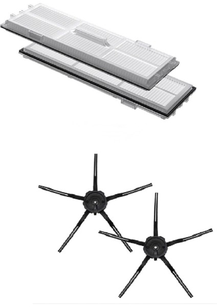 Tekno Trust S7 S7 Max S7 Ultra T7 T7S Uyumlu Robot Süpürge 2li Hepa Filtre ve 2li Yan Fırça