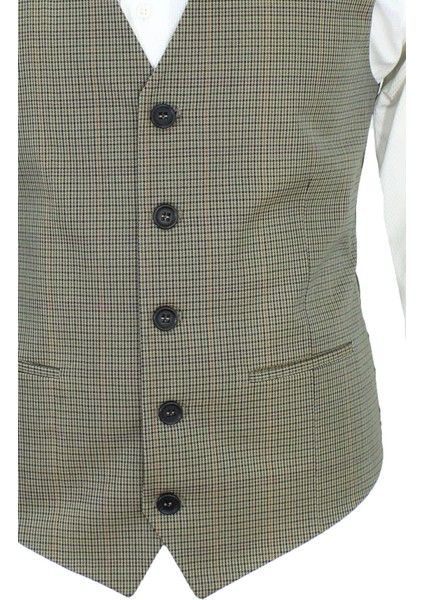 Erkek Yelek V Yaka Bej Ekose 50622 Xl fırsatları