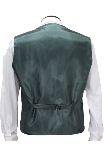 Erkek Yelek V Yaka Yeşil Ekose 50617 S indirimleri