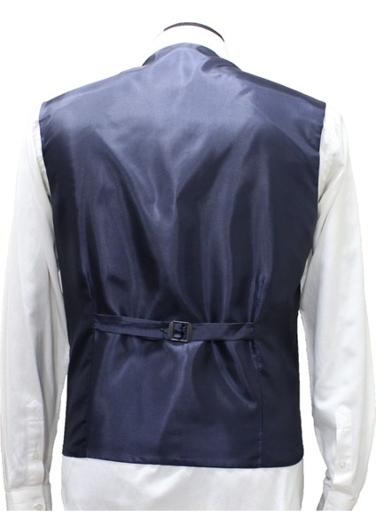 Erkek Yelek V Yaka Lacivert Desenli 50610 Xl