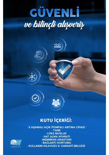 Açık Kasa Pompalı 5 Aşamalı Su Arıtma Cihazı indirimleri