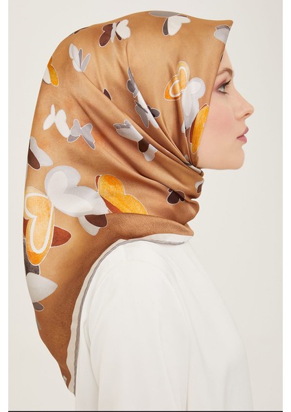 İpek Eşarp 2024 9146-83 İlkbahar Yaz Twill Ipek Kahverengi fiyatları