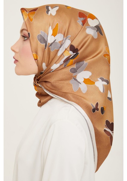 İpek Eşarp 2024 9146-83 İlkbahar Yaz Twill Ipek Kahverengi modelleri