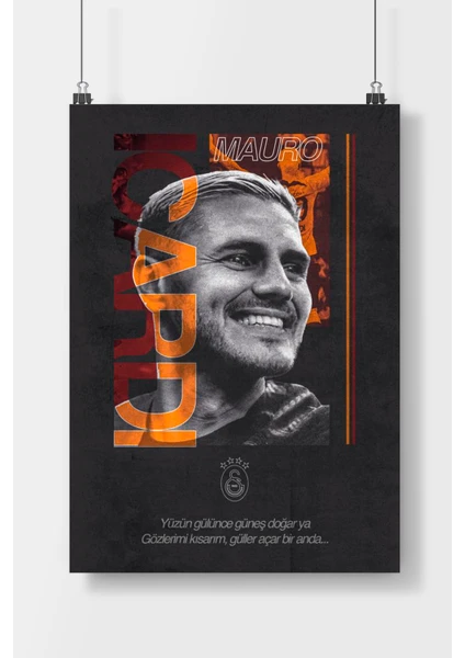 Poster City Mauro Icardi Futbolcu  Poster Çerçevesiz Parlak Kağıt