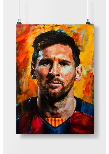 Poster City Lionel Messi Ünlü Futbolcu  Poster Çerçevesiz Parlak Kağıt