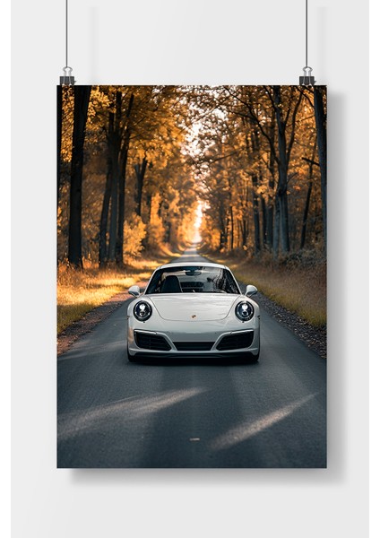 Porsche Araba Poster Çerçevesiz Parlak Kağıt