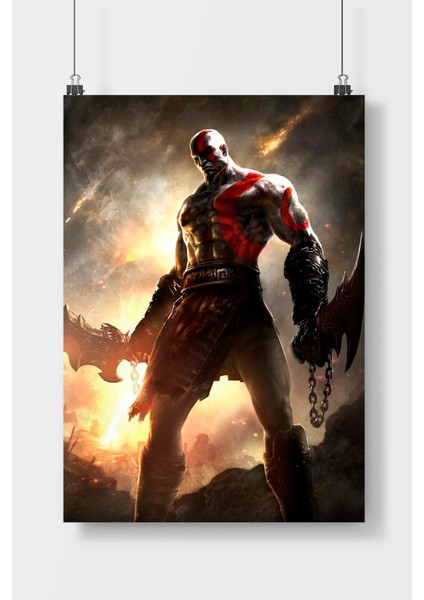 Poster City Genç Kratos Oyun  Poster Çerçevesiz Parlak Kağıt