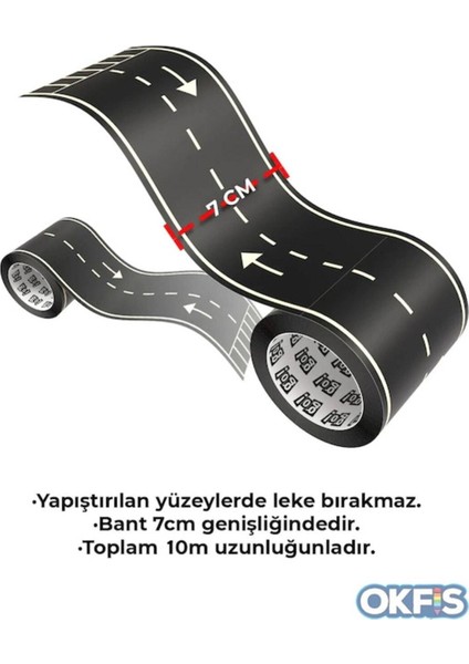 Otobant Eğitici ve Eğlenceli Yol Yapım Bandı - Çocuk Trafik Bantı - Road Tape Oyun Bandı modelleri
