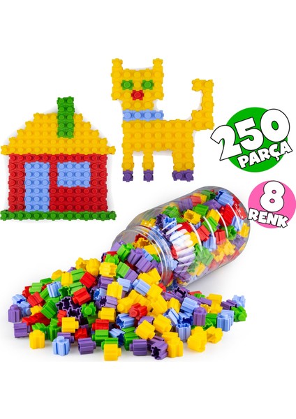 Master Tiktak Bloklar 250 Parça 8 Renk Eğitici ve Çıt Çıt Oyuncak Eğitici Tik Tak Bloklar