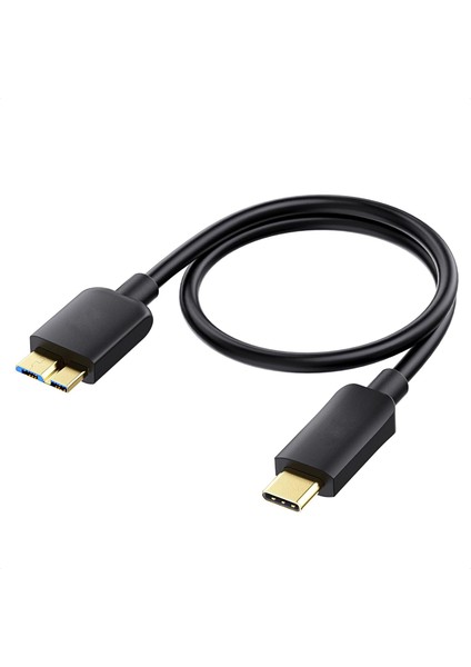 USB Type C  To Micro B 3.0 Harici Disk Data Aktarma Kablosu 50 cm