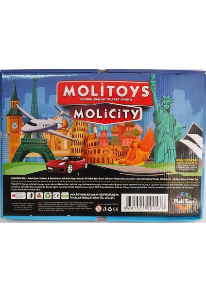 Emlak Ticaret Oyunu Molipoly Molicity Monopoly Monopoli Metropol Mega City Aile Oyunu